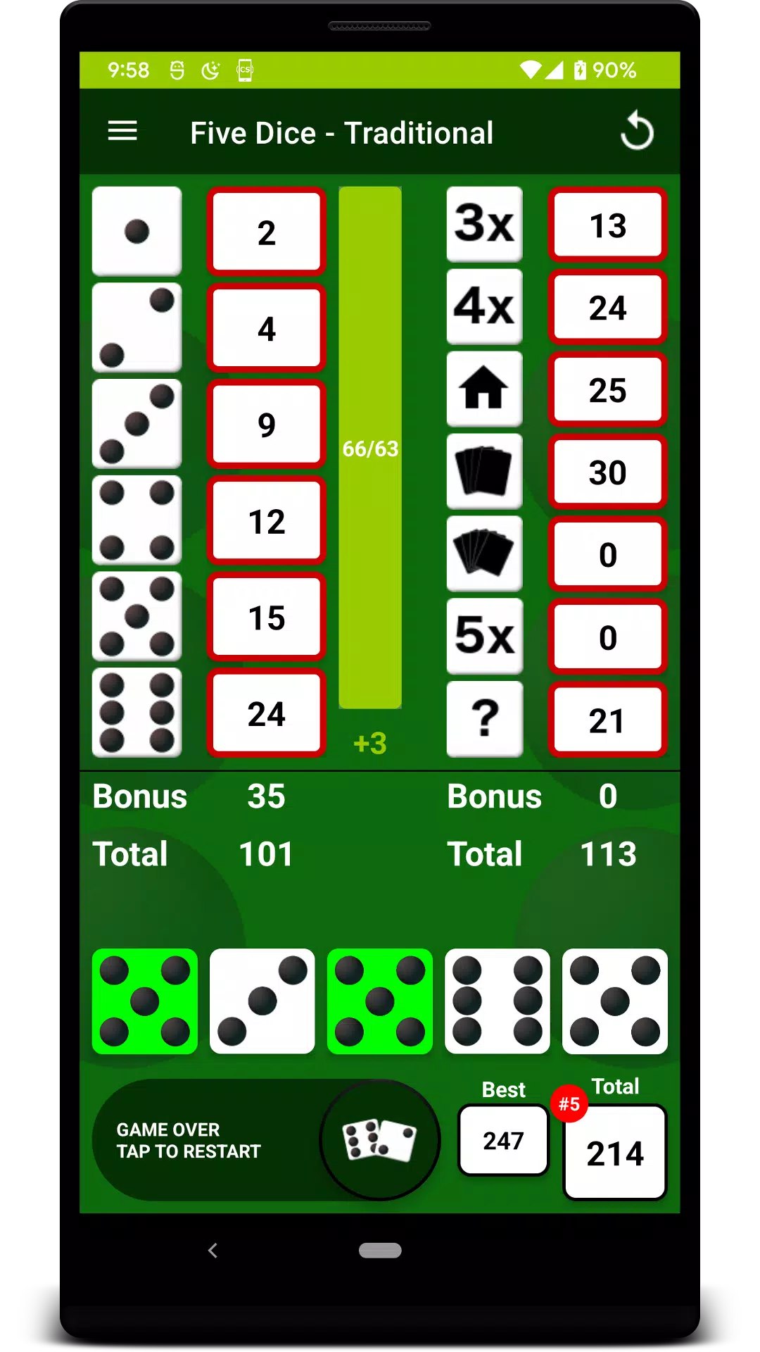 Five Dice Capture d'écran 3