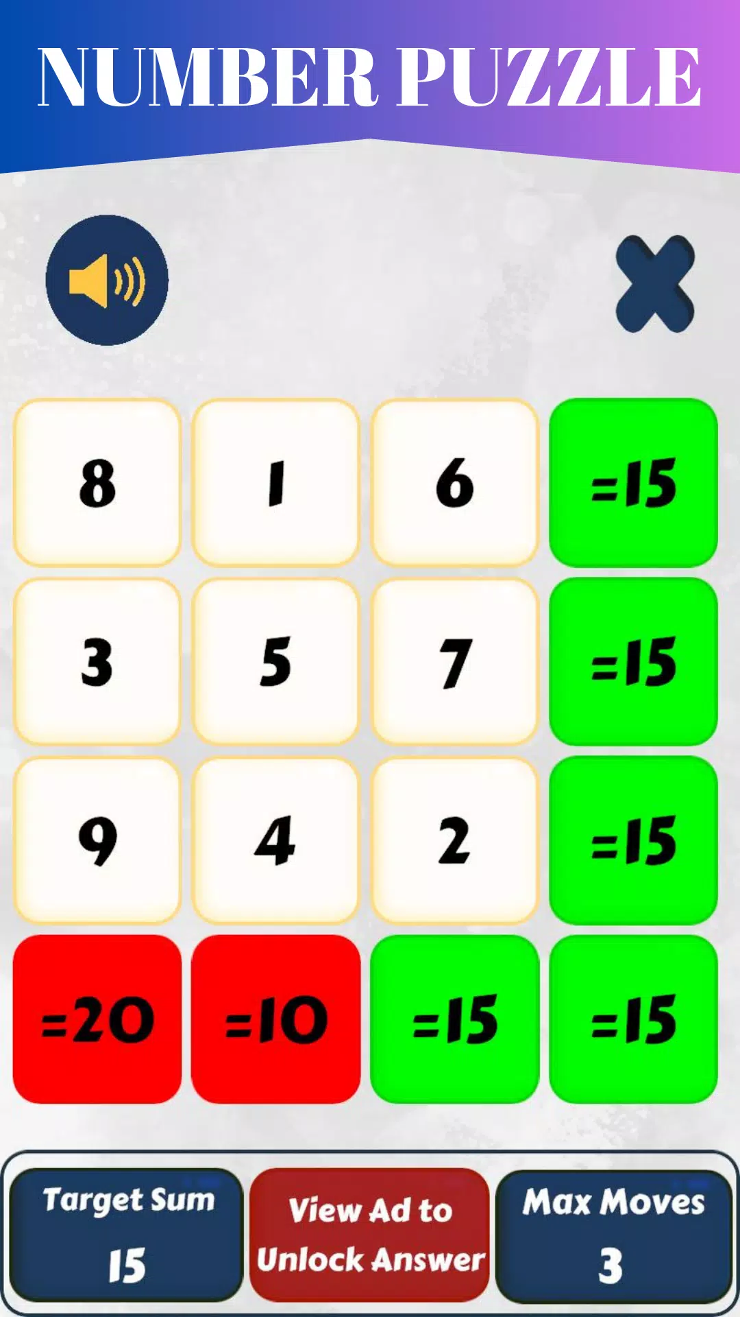 Magic Square game Capture d'écran 1