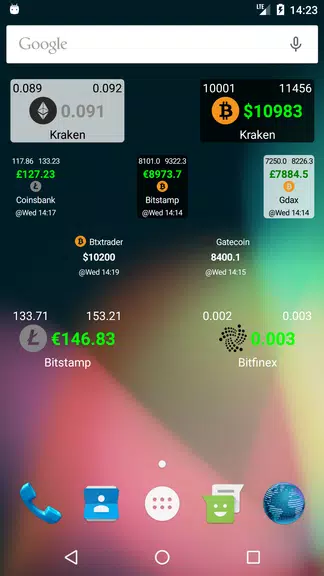 Bitcoin Ticker Widget Schermafbeelding 1