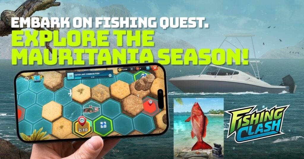 O Clash de pesca revela as estações, missões e pesca da Mauritana