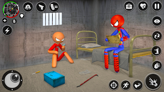 Spider Stick Hero Prison Break Tangkapan skrin 1