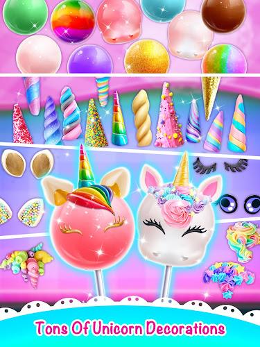 Unicorn Cake Pop - Sweet Food Captura de tela 4