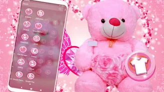 Pink Teddy Bear Theme Captura de pantalla 3