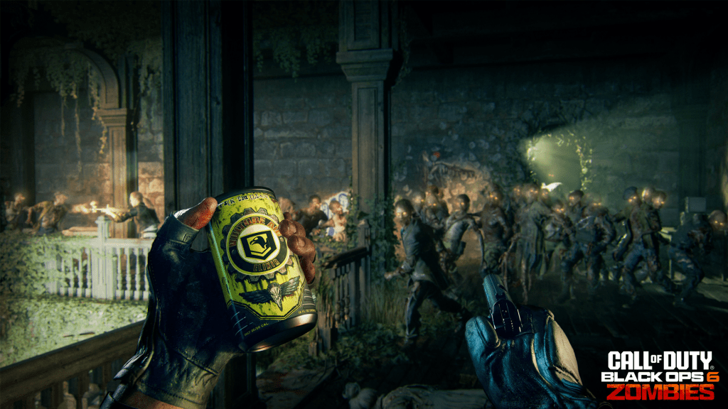 Vista in prima persona sull'aiuto del Vulture PERK CAN in Black Ops 6 Zombies