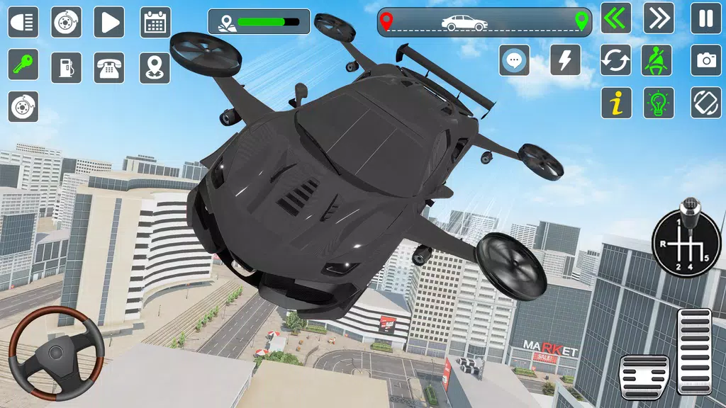 Flying Car Games Car Flight 3D Capture d'écran 3