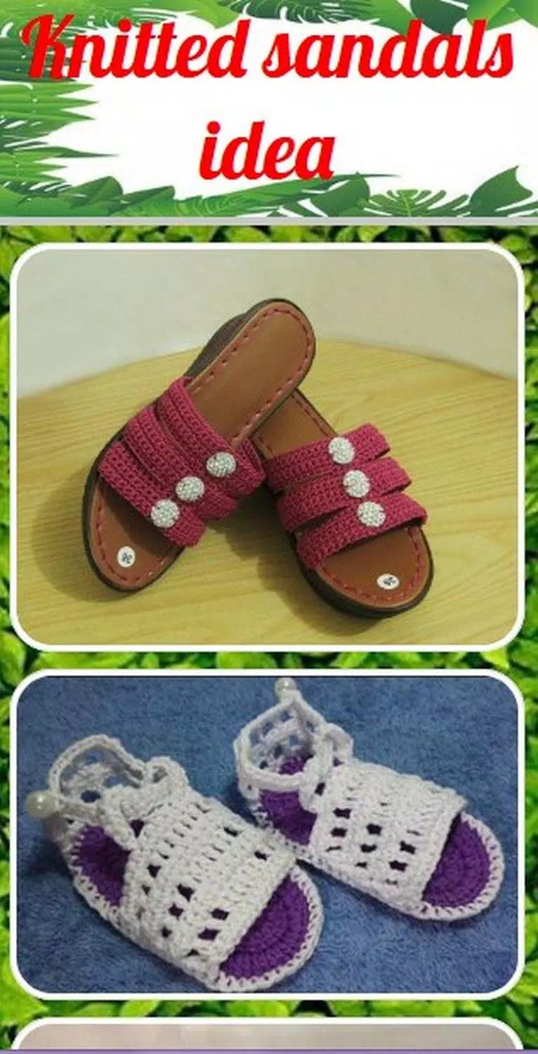 Knitted sandals idea ဖန်သားပြင်ဓာတ်ပုံ 1