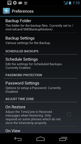 SMS Backup & Restore Screenshot 2