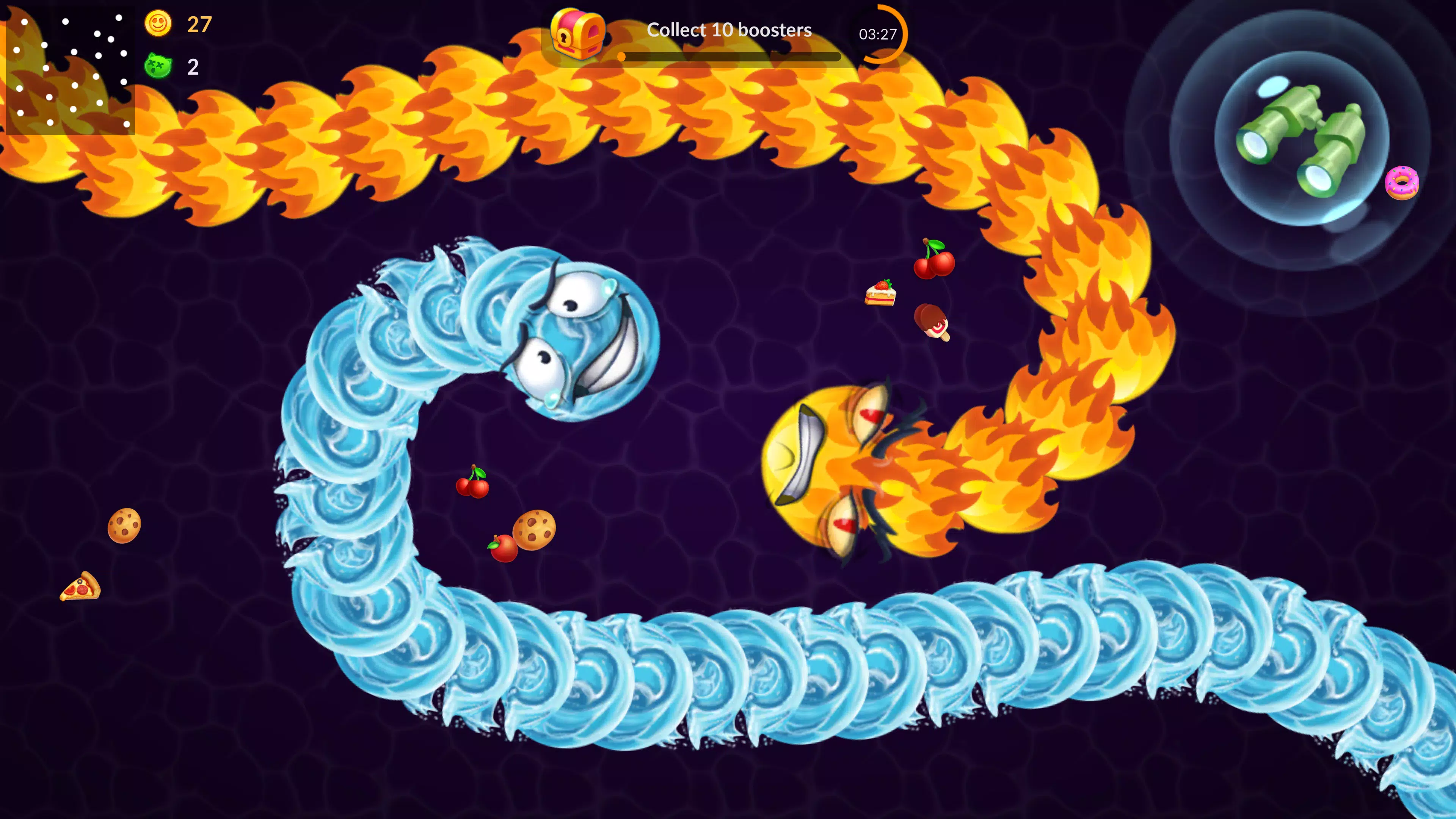 Snake vs Worms: Fun .io Zone Schermafbeelding 2