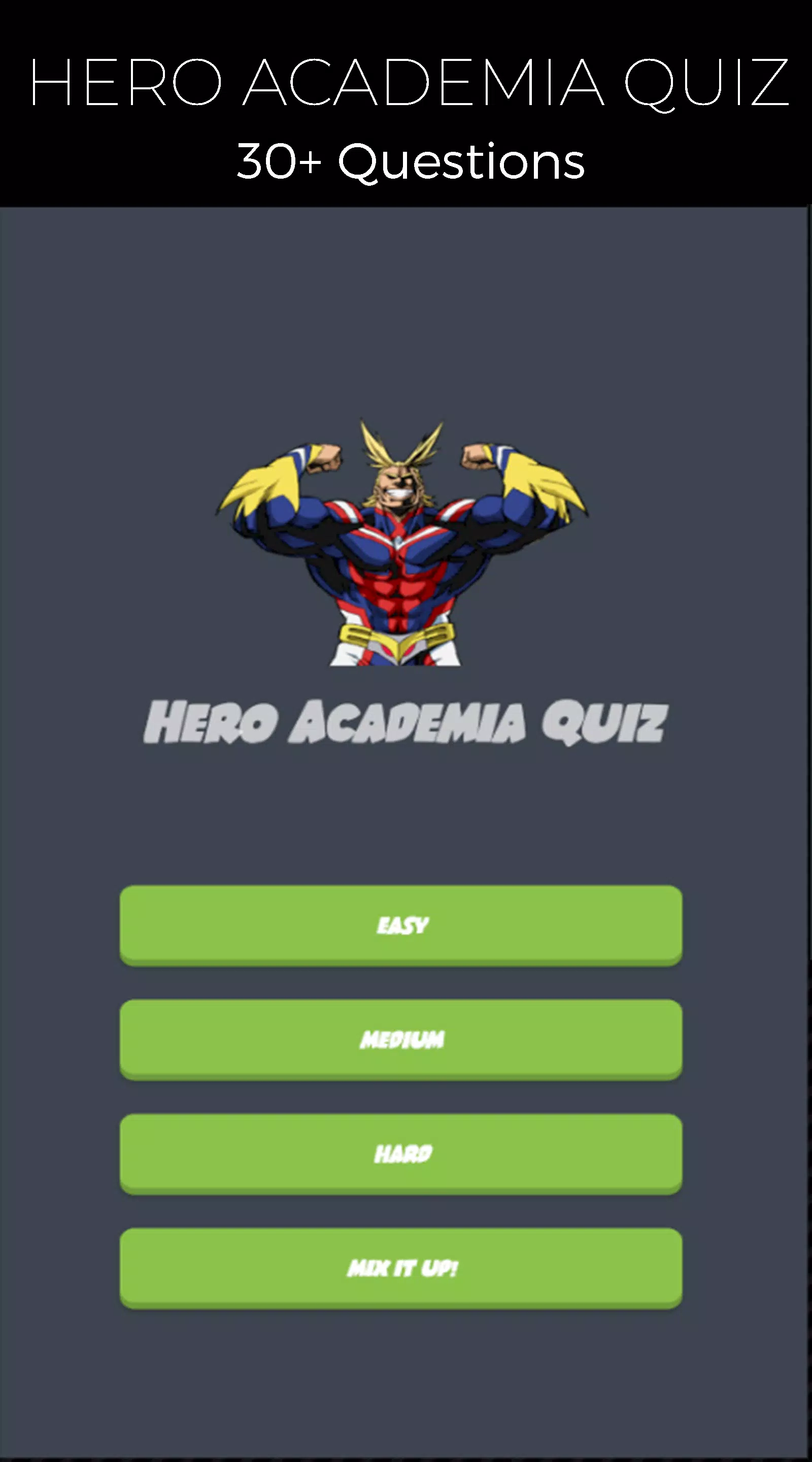 Quiz Game for Hero Academia ဖန်သားပြင်ဓာတ်ပုံ 1