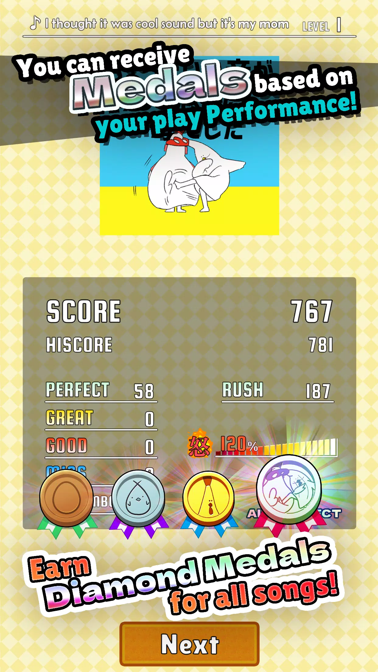 ChickenMom’s rhythm game Tangkapan skrin 4