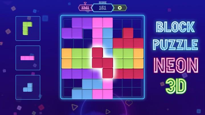 Block Neon 3D : Disco Puzzle Captura de pantalla 1