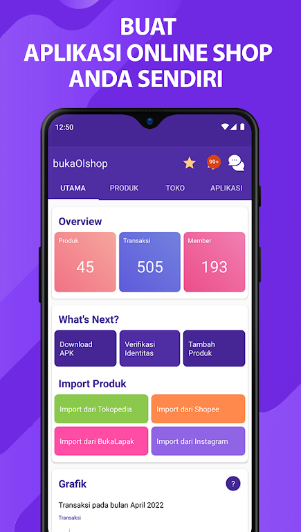 bukaOlshop - Buat App Toko स्क्रीनशॉट 1