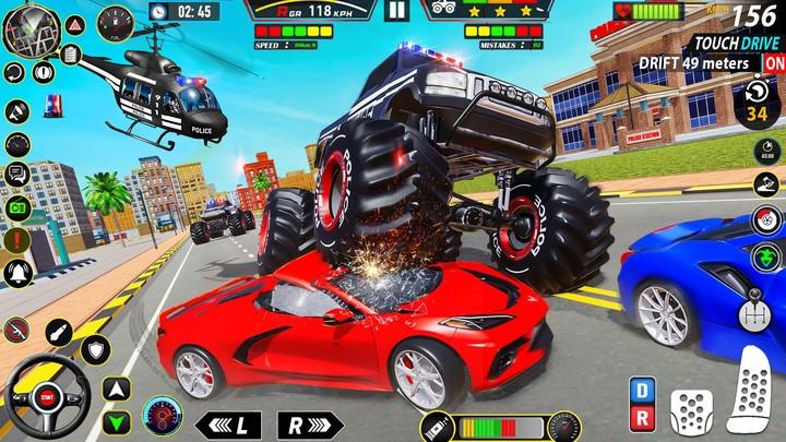 Police Monster Truck Car Games Capture d'écran 2