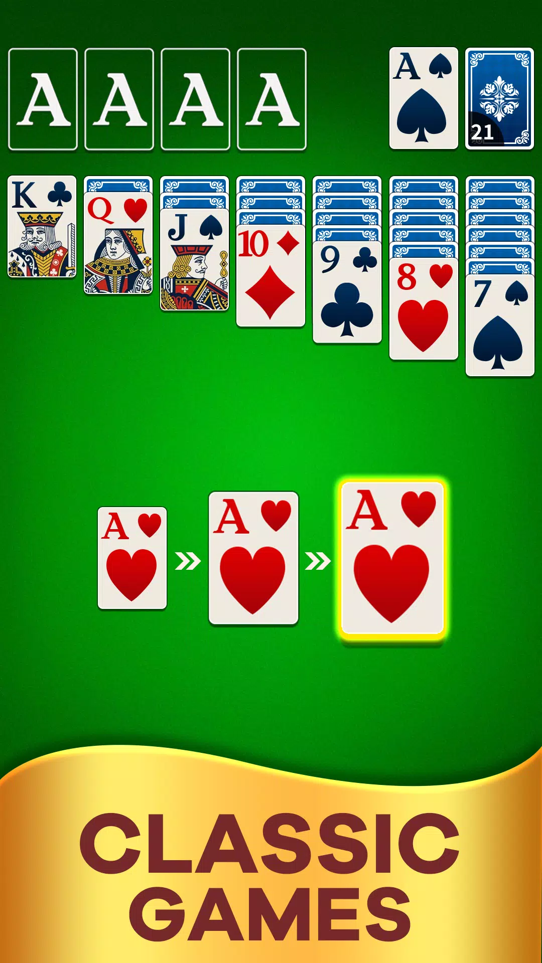 Classic Klondike Solitaire Schermafbeelding 2