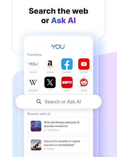 You.com AI Search and Browse Schermafbeelding 2