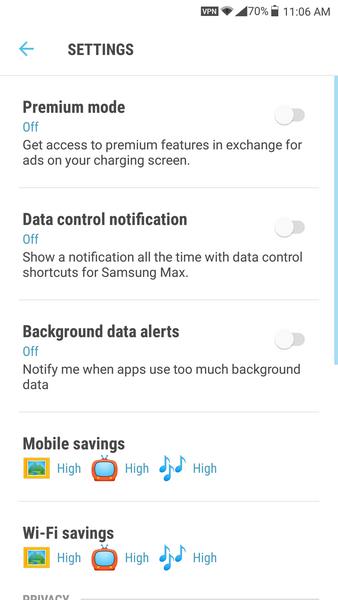 Samsung Max VPN & Data Saver Screenshot 2