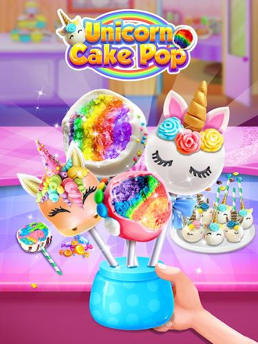 Unicorn Cake Pop - Sweet Food Captura de tela 1