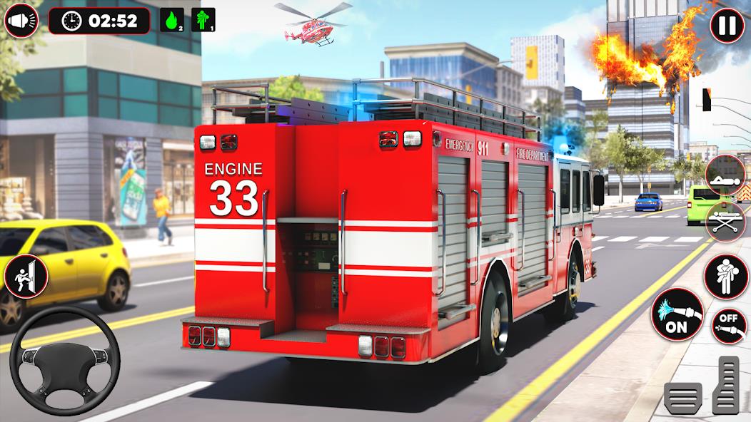 Fire Truck Sim: Truck Games Mod Schermafbeelding 4