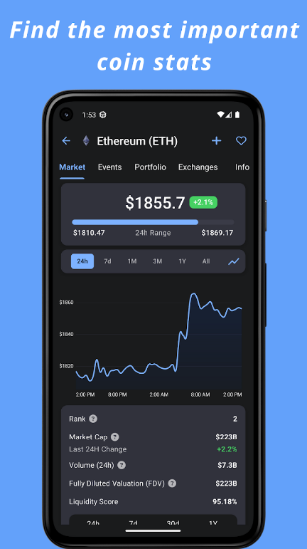 Crypto Hub Coin Stats Tracker Ekran Görüntüsü 4