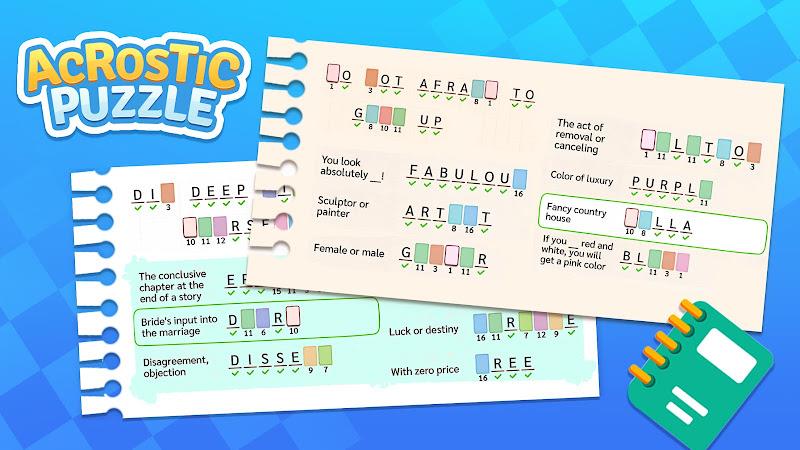 Acrostic Puzzle: Logic Fill in Schermafbeelding 3