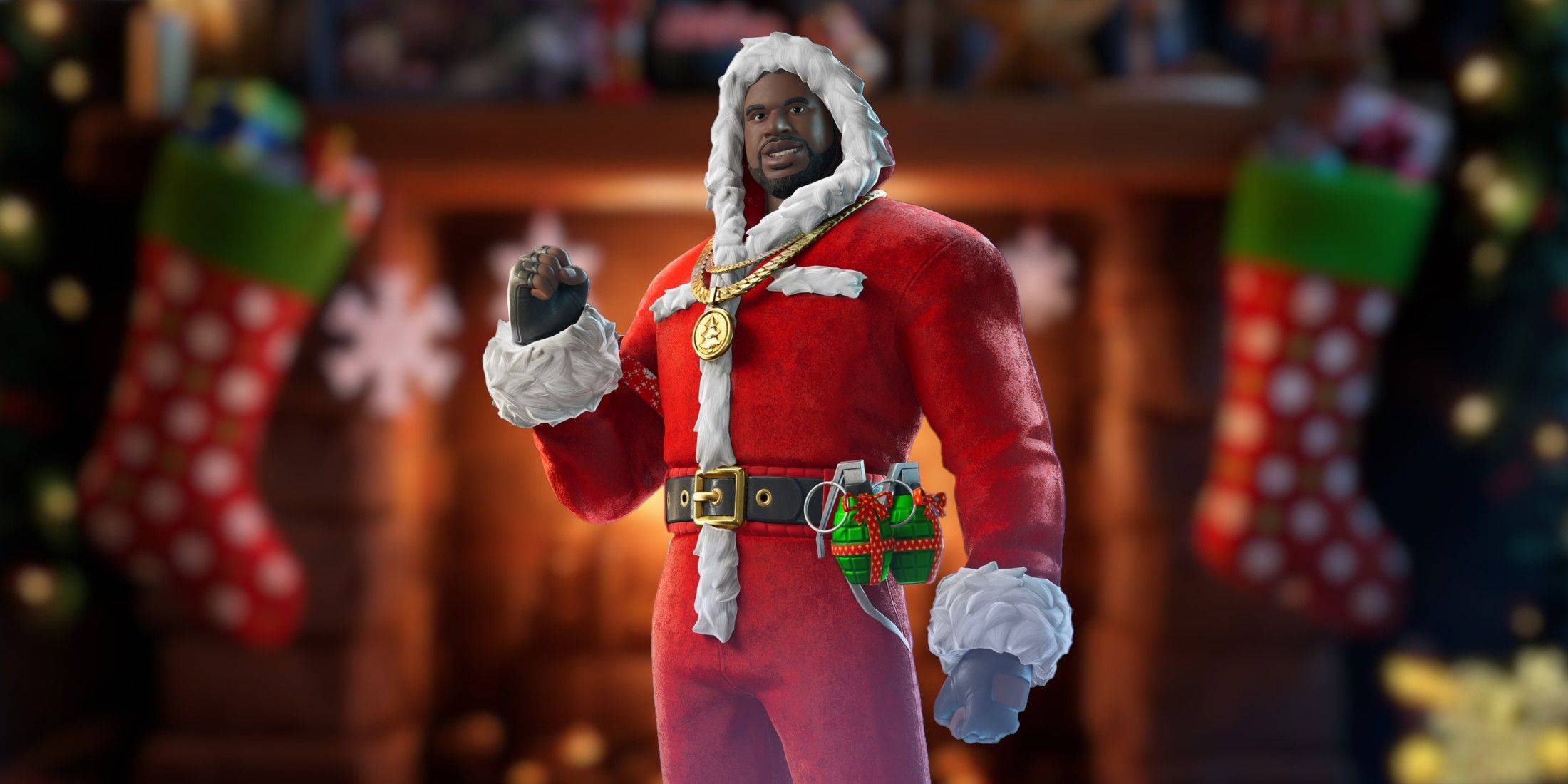 Fortnite Releases Festive Santa Shaq Skin