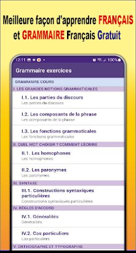 Grammaire Français + Exercices स्क्रीनशॉट 1