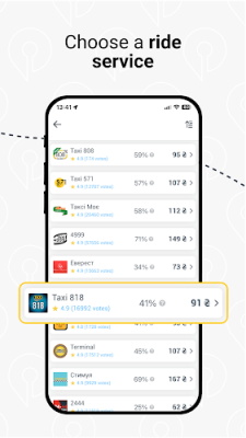 Schermata Taximer: compare taxi prices 2