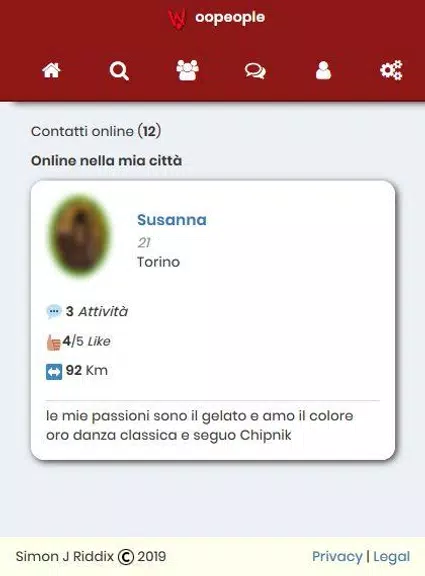 WooPeople Social Incontri 스크린샷 1