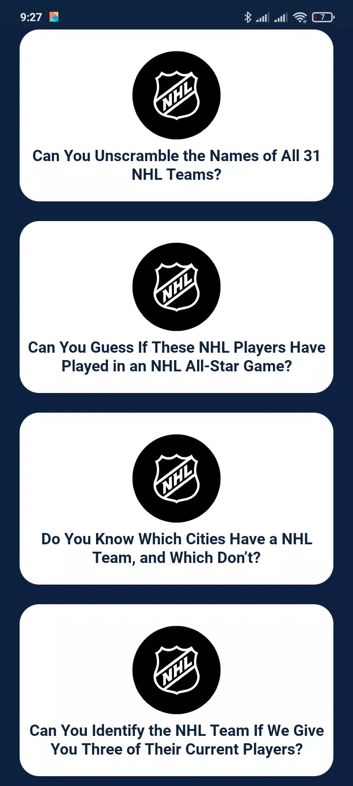 Trivia Game For NHL Addict! Schermafbeelding 1