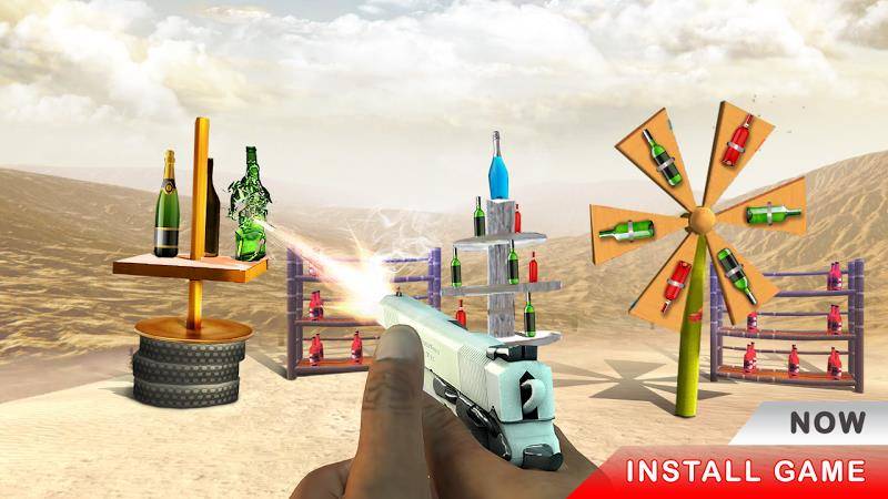 Gun Bottle Shooting game Schermafbeelding 2