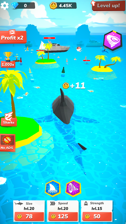 Idle Shark World - Tycoon Game स्क्रीनशॉट 2