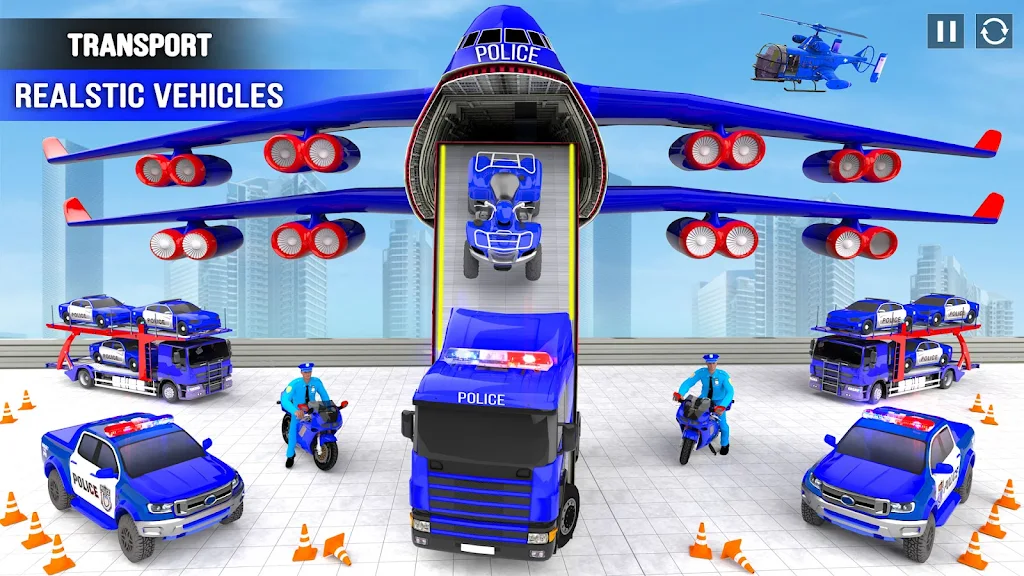 Police Car transporter Game 3D Zrzut ekranu 4