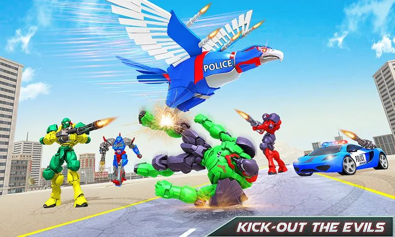 Flying Eagle Robot Car Games ภาพหน้าจอ 1