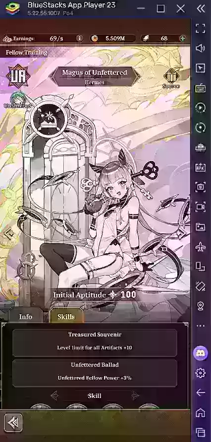 Hermes boosting Unfettered type buildings in Isekai: Slow Life