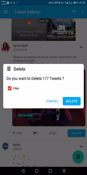 Tweet Deleter - Delete Your Tweets स्क्रीनशॉट 1