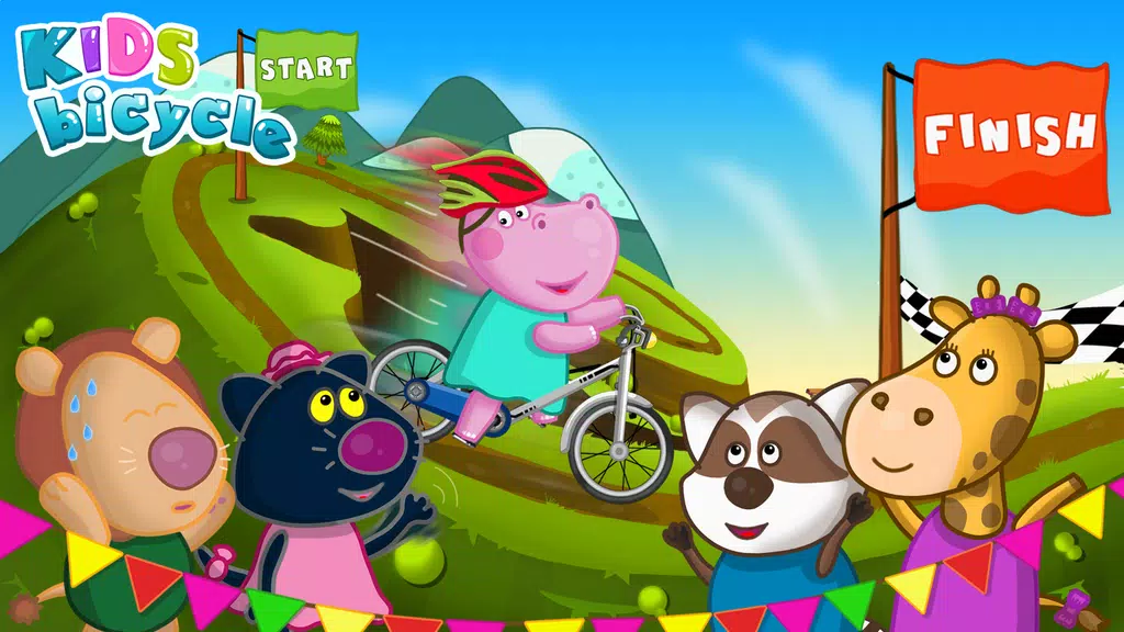 Hippo Bicycle: Kids Racing 스크린샷 1