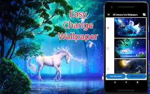 Unicorn Live Wallpapers ဖန်သားပြင်ဓာတ်ပုံ 1