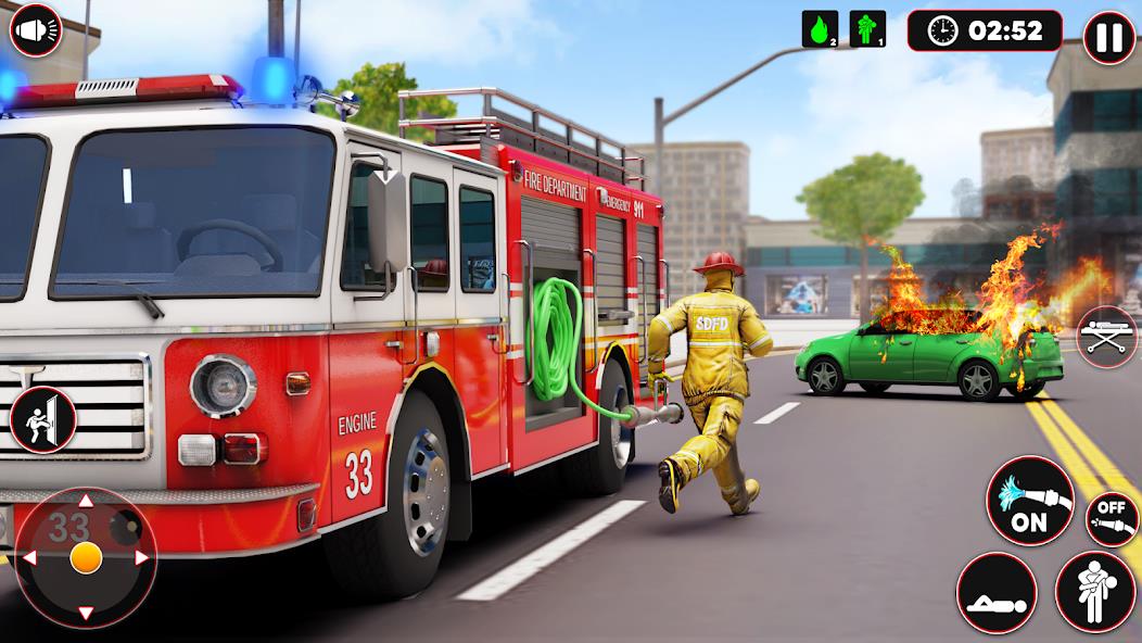 Fire Truck Sim: Truck Games Mod Schermafbeelding 1