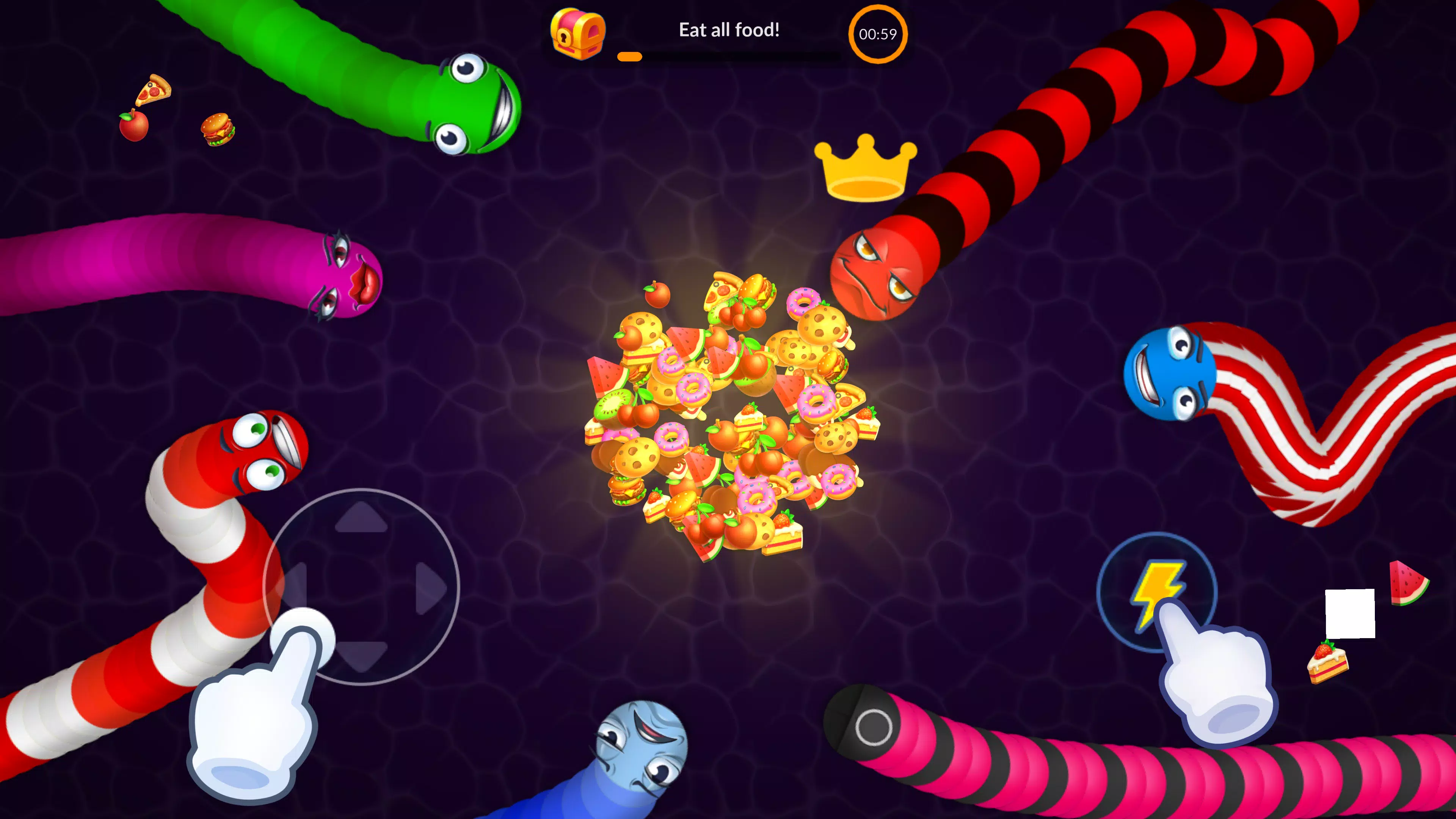 Snake vs Worms: Fun .io Zone Schermafbeelding 4