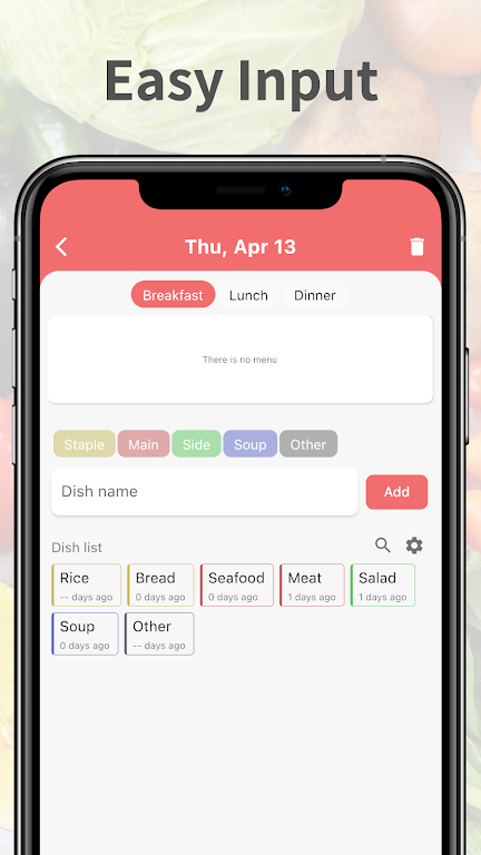 Daily Meal Planner ภาพหน้าจอ 2