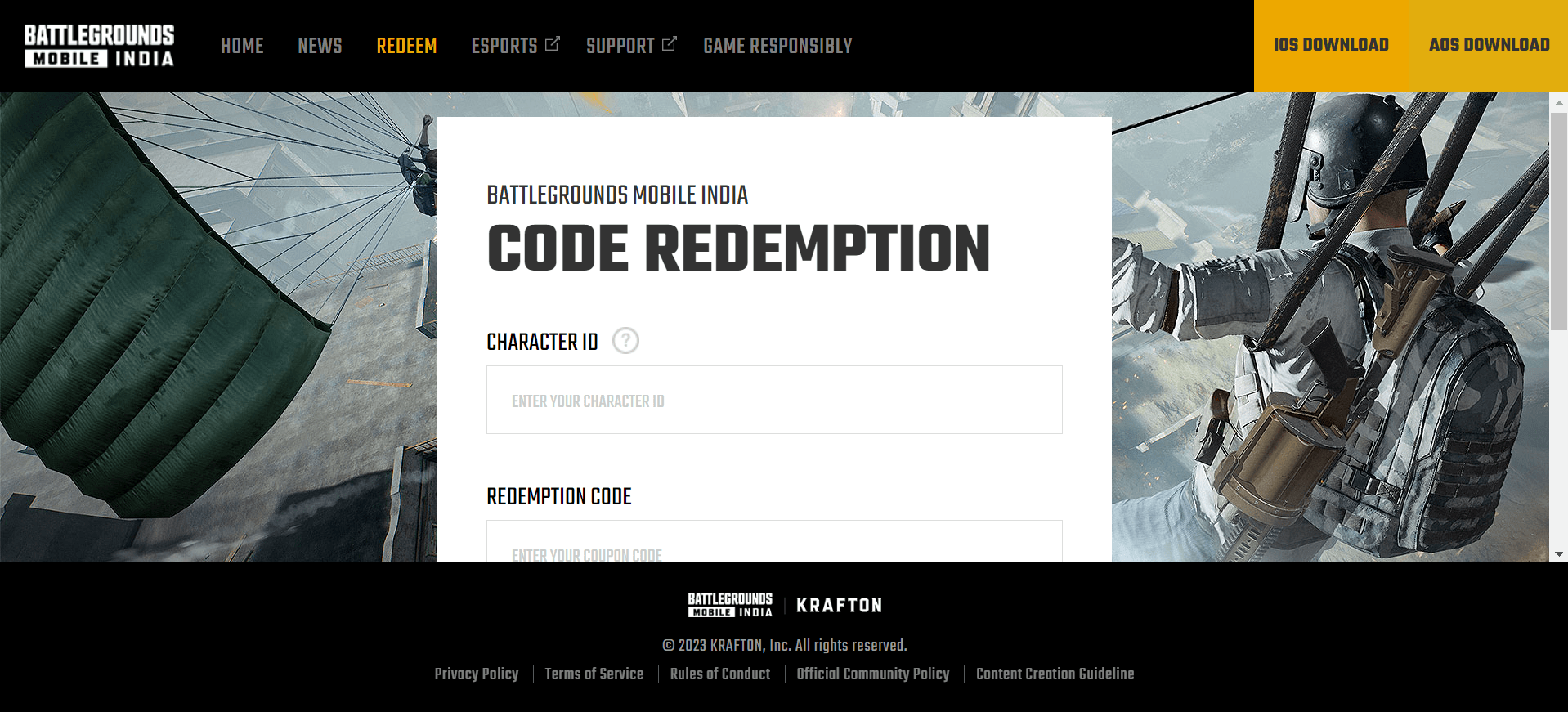 BGMI Redeem Code Process