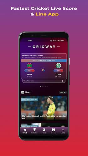 CricWay - Live Scores & Line स्क्रीनशॉट 1