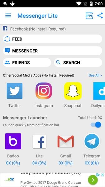 Messenger Pro Lite for Messages ဖန်သားပြင်ဓာတ်ပုံ 1