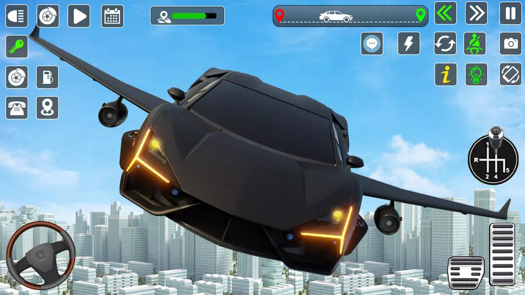 Flying Car Games Car Flight 3D Capture d'écran 2