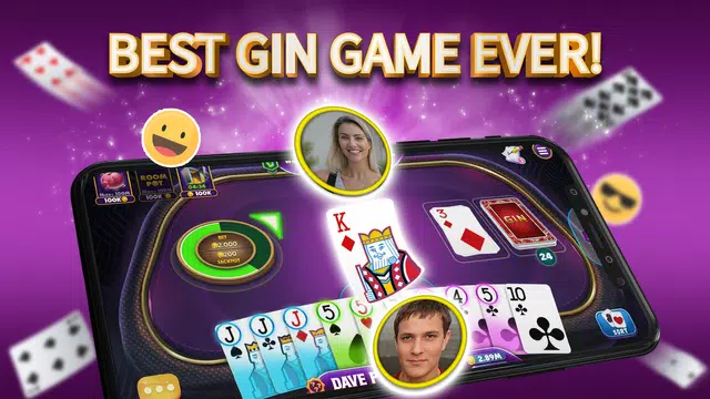 Gin Rummy Elite: Online Game ဖန်သားပြင်ဓာတ်ပုံ 1