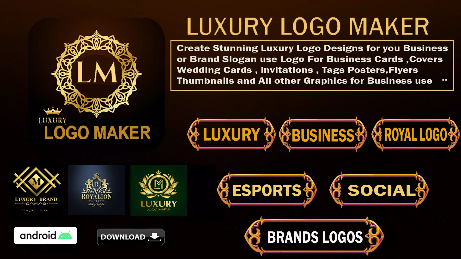 Luxury Logo maker, Logo Design Скриншот 1