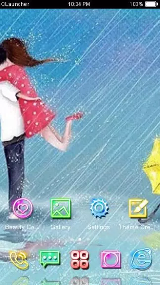 Cartoon Couple Sweet Theme HD应用截图第2张
