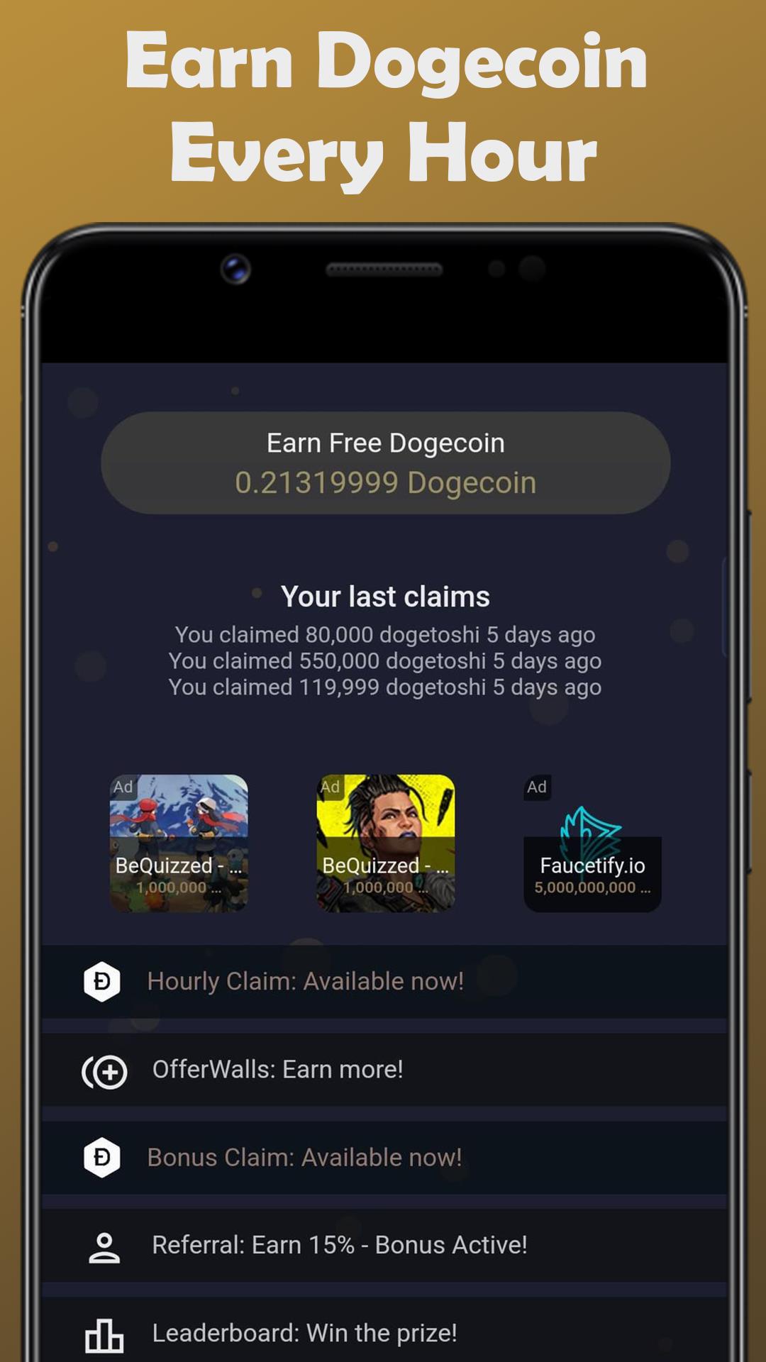 Earn Dogecoin Captura de tela 1