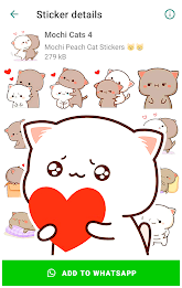 Mochi Cat Stickers for WhatsAp Captura de pantalla 1