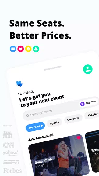 Schermata TickPick - Live Event Tickets 1